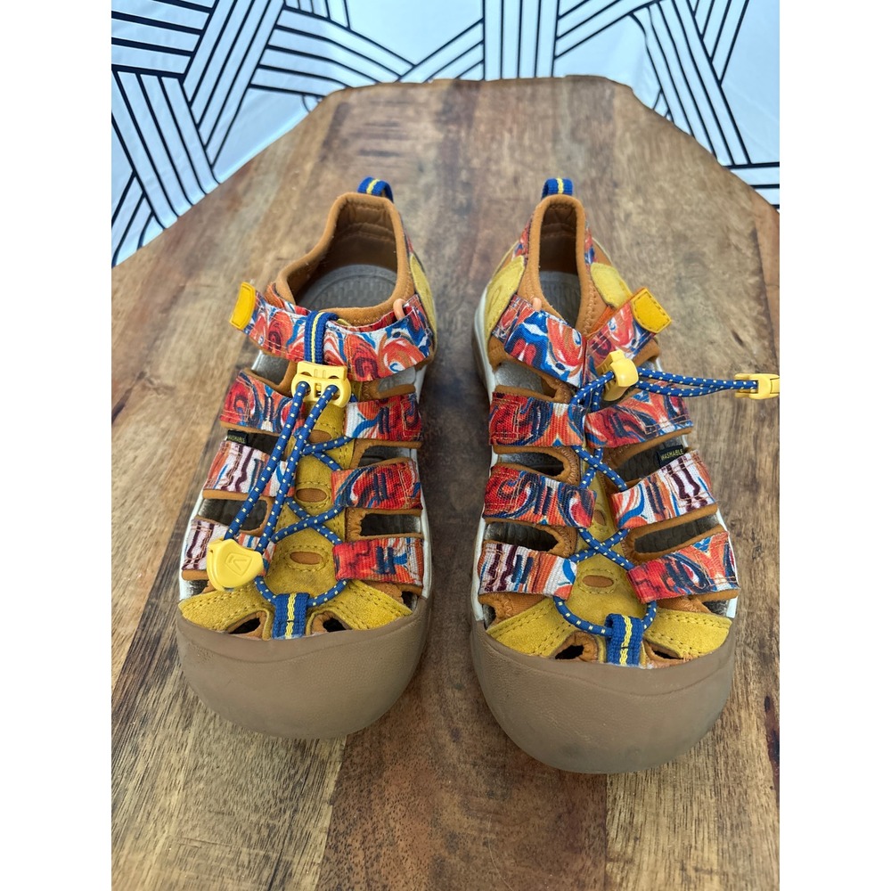 Keen Seacamp II CNX Sandals Kids Size 2 Yellow Multi Color Water Shoes 1026281